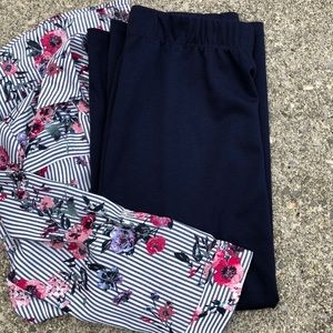 Navy midi pencil skirt